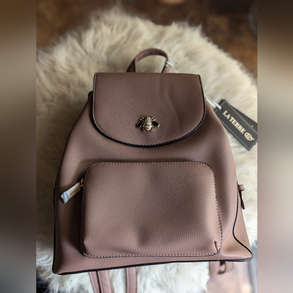 La Terre Fashion Vegan Leather Backpack Purse